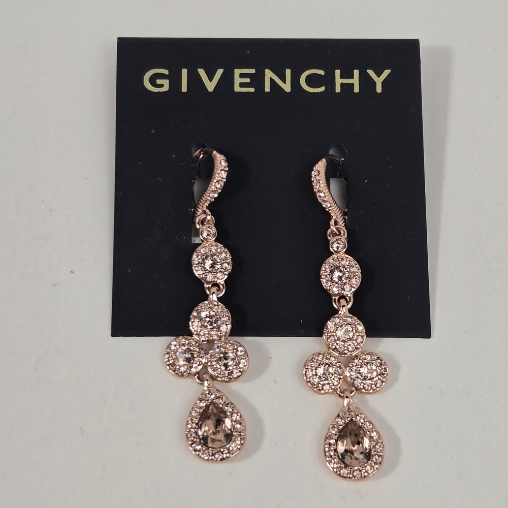 Givenchy Rose Gold Tone Crystal Chandelier Drop Earrings 60309312